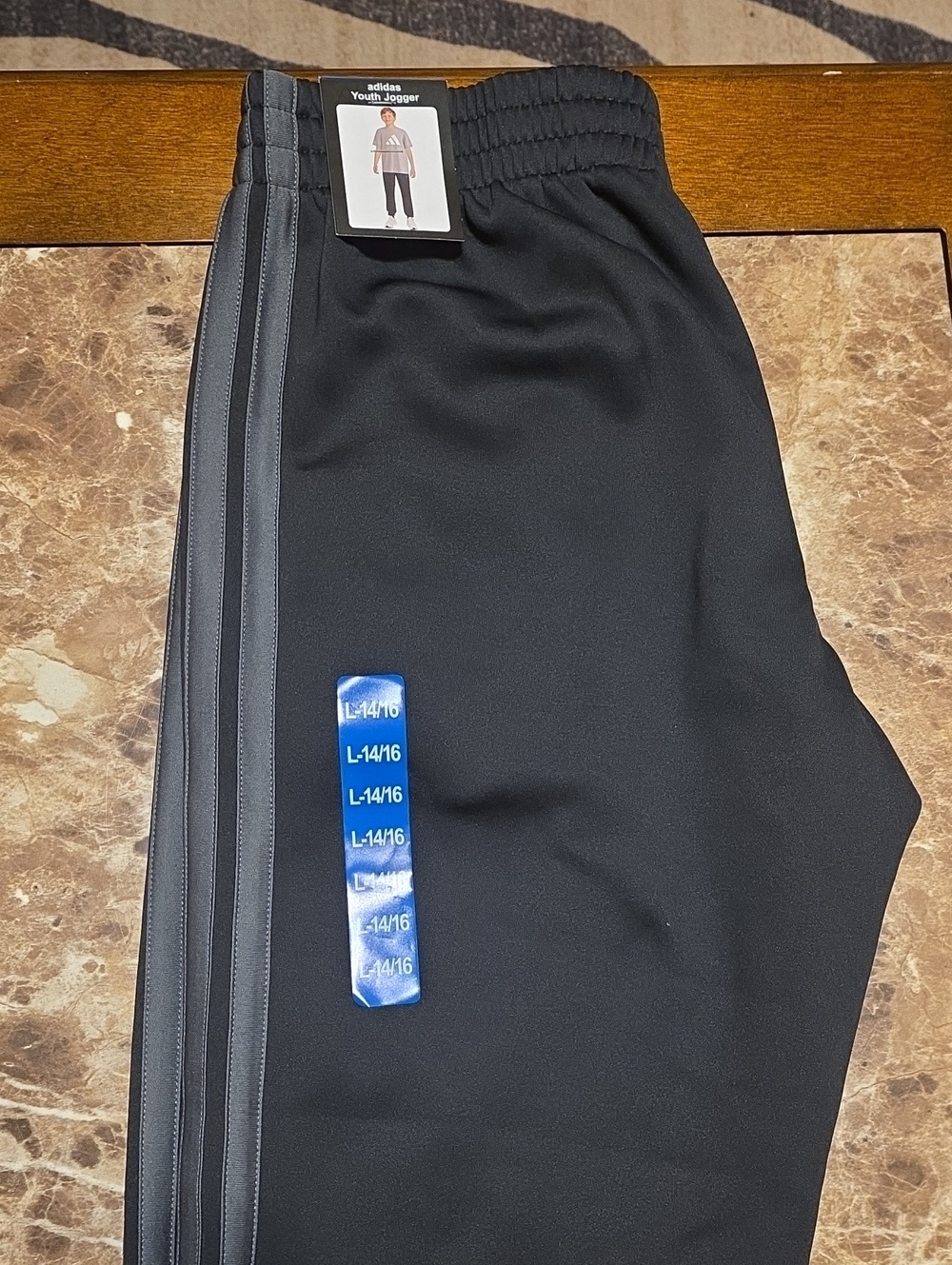 Adidas Youth Jogger Pants with Grey Side Stripes